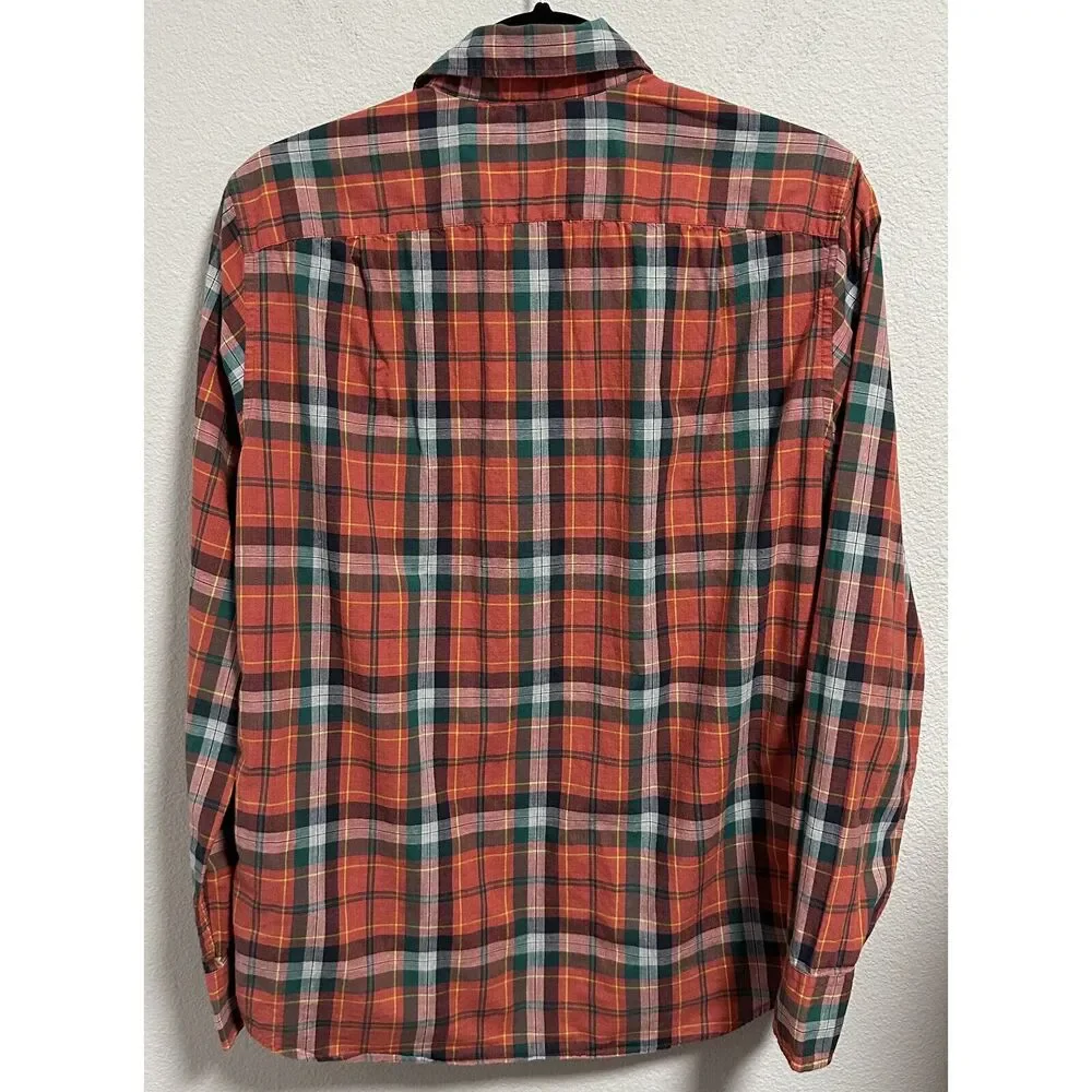 J. Crew Men's Button Down Plaid Shirt Slim 100% Cotton Long Sleeve Small